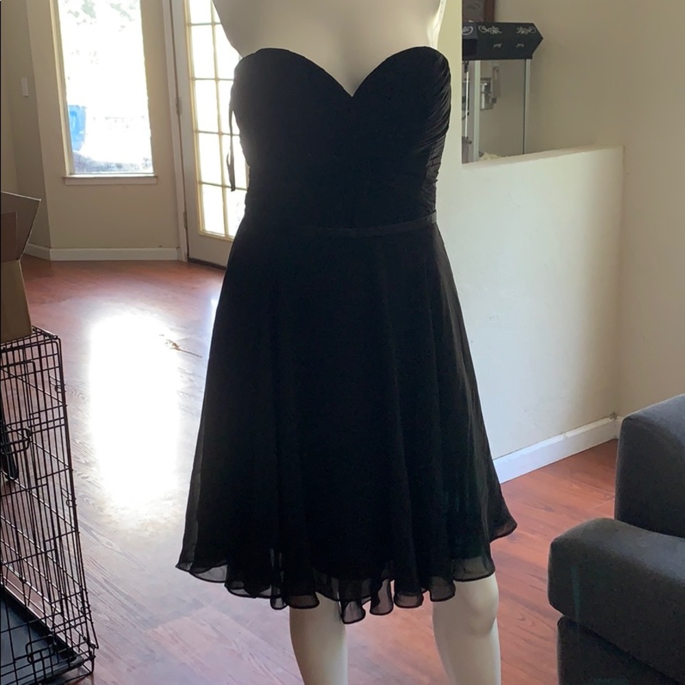 Strapless back chiffon dress